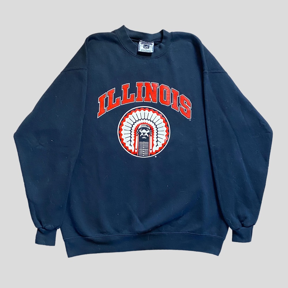 Vintage Illinois state chief illiniwek mascot sweatshirt